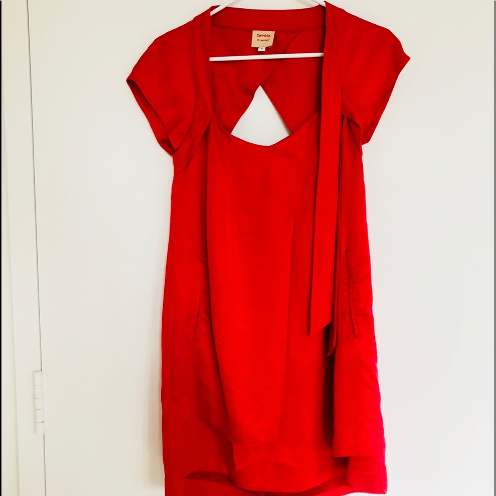 Twinkle Red Silk Blend Mini Layered Dress - Sz 6